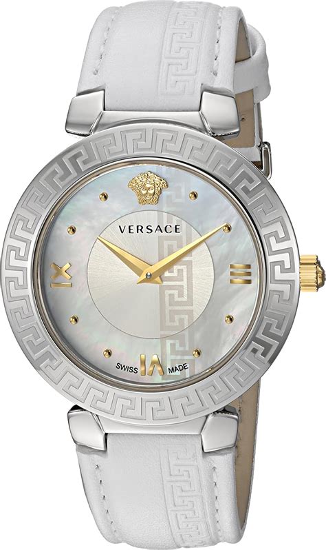 versace women's analog swiss-quartz watch with leather calfskin strap v16050017|Versace Women's V16040017 Daphnis Analog Display Swiss .